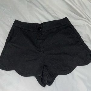 Delias Black Scalloped Shorts